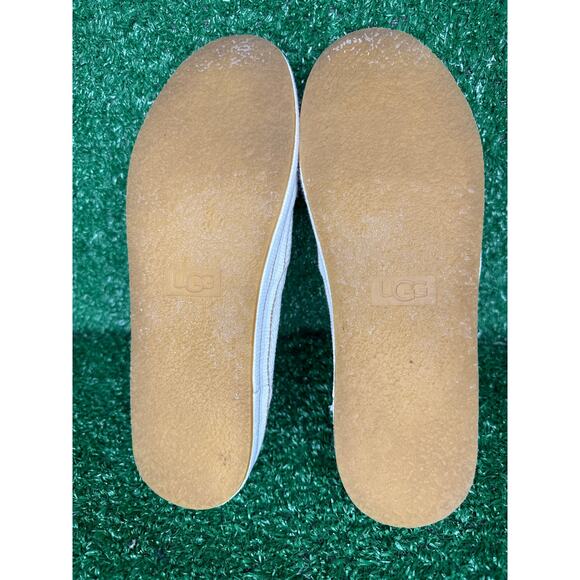 UGG Bren Loafer Shoe Sz 8.5 Fabric Cream White Woven Fabric Fashion Sneaker Flat - Picture 8 of 8
